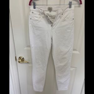White high rise jcrew toothpick jeans EUC size 28